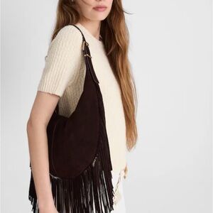 Madewell suede fringe hobo